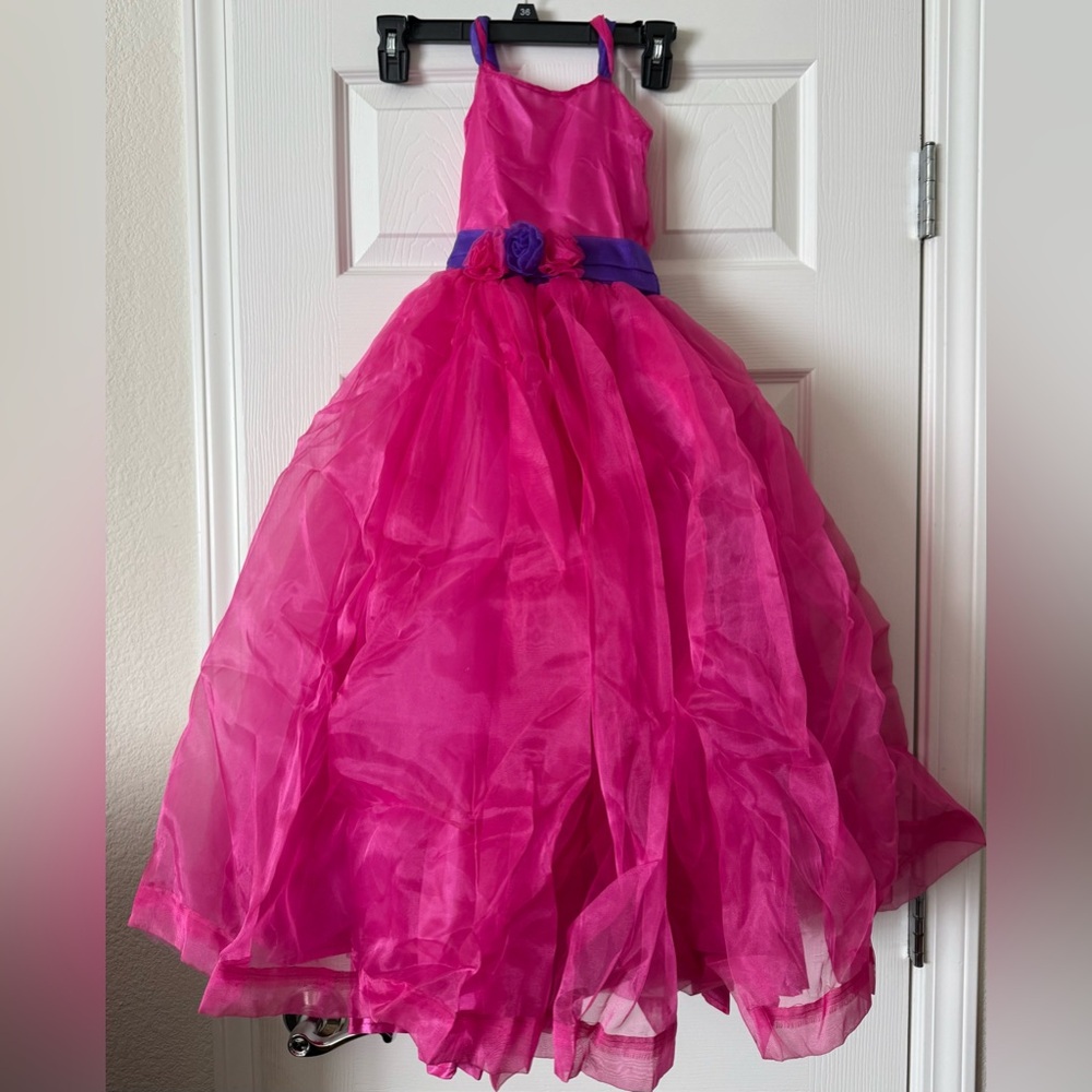 Little Girls Hot Pink Dress Gown